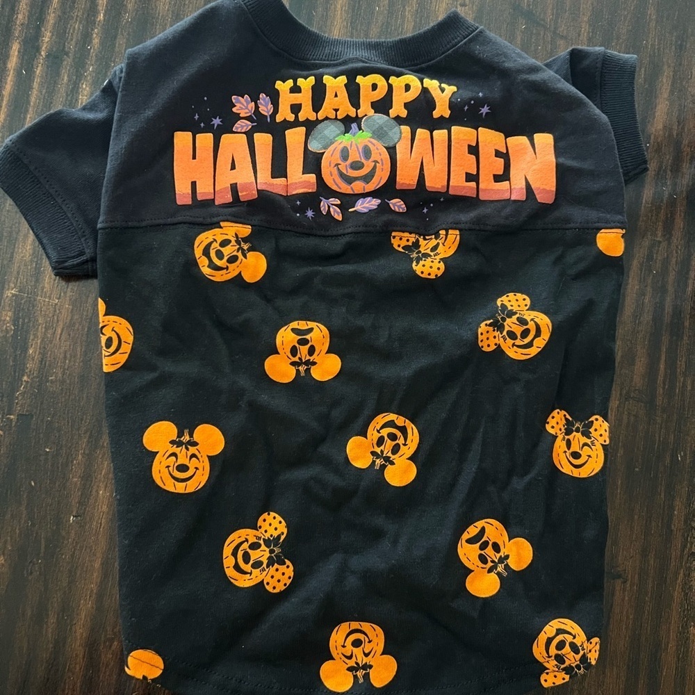 Dog Disney Halloween Spirit Jersey Large- Black and Orange